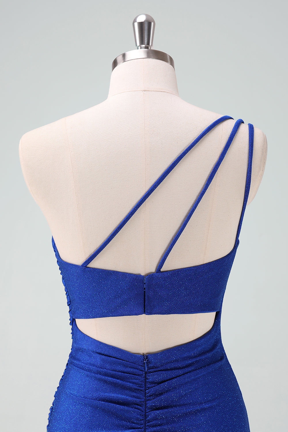 Royal Blue One Shoulder Bodycon Ruched Short Homecoming Dress