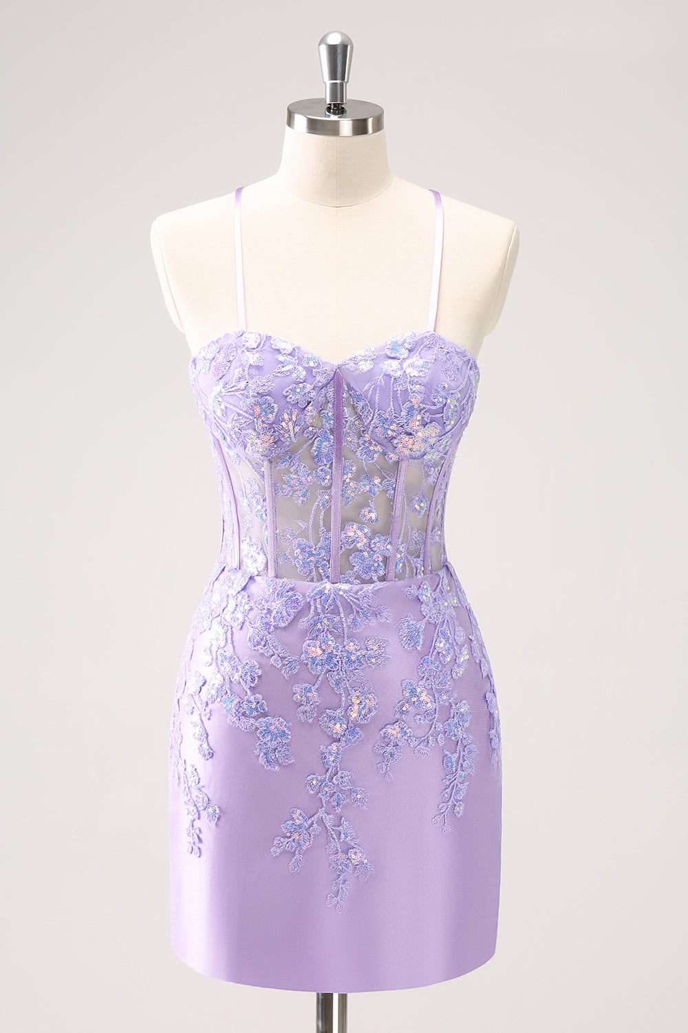 Sparkly Blue Corset Tight Short Homecoming Dress with Lace