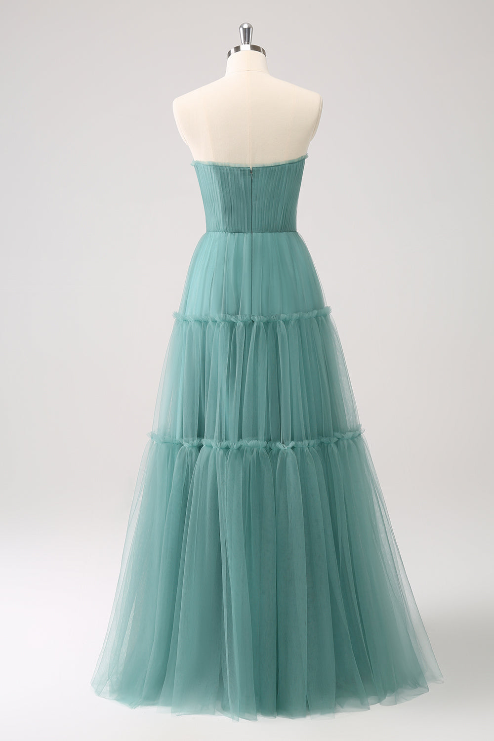 Eucalyptus Strapless Tulle A-Line Bridesmaid Dress