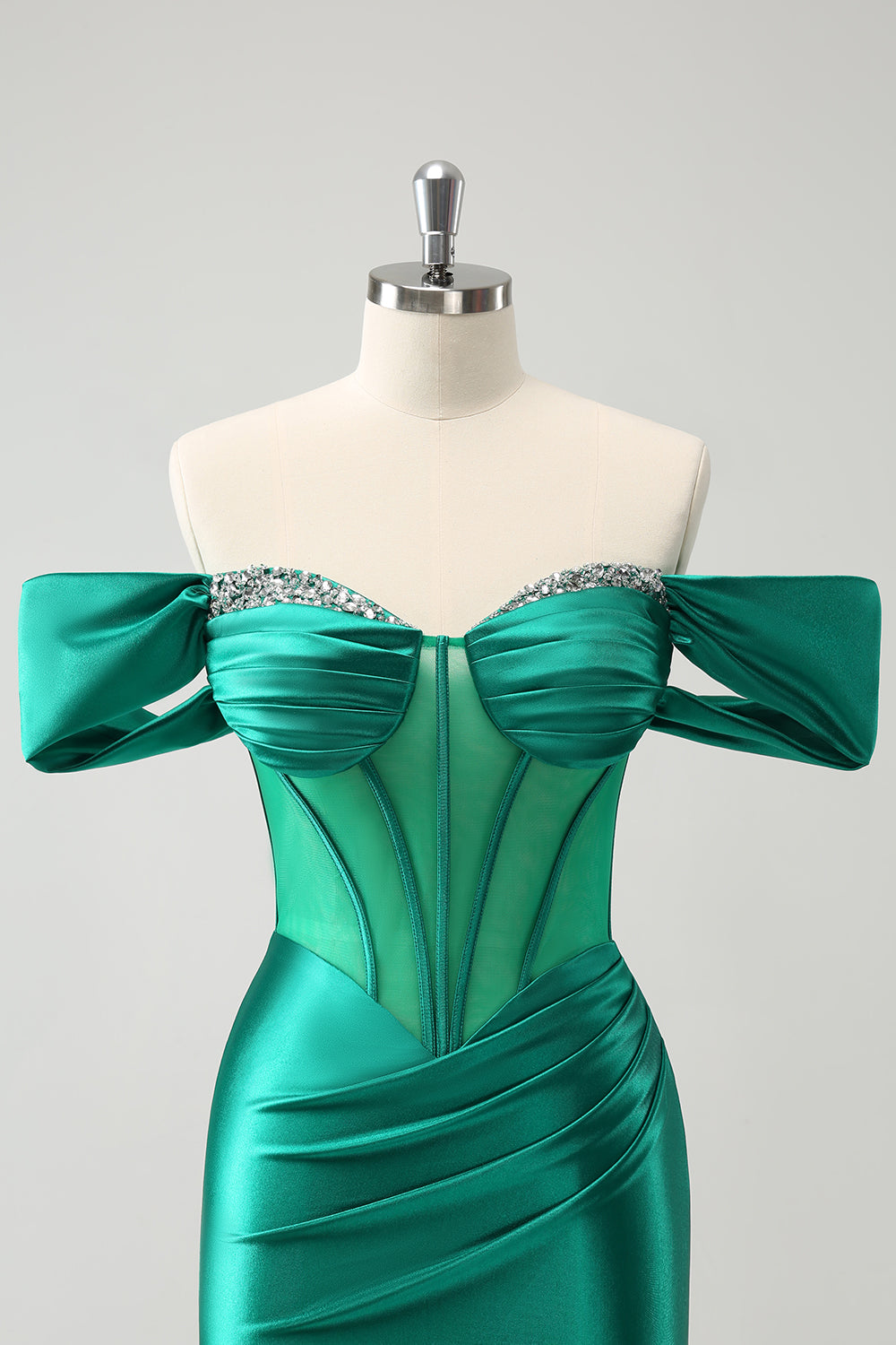 Green Off The Shoulder Corset Tight Short Homecoming Dress