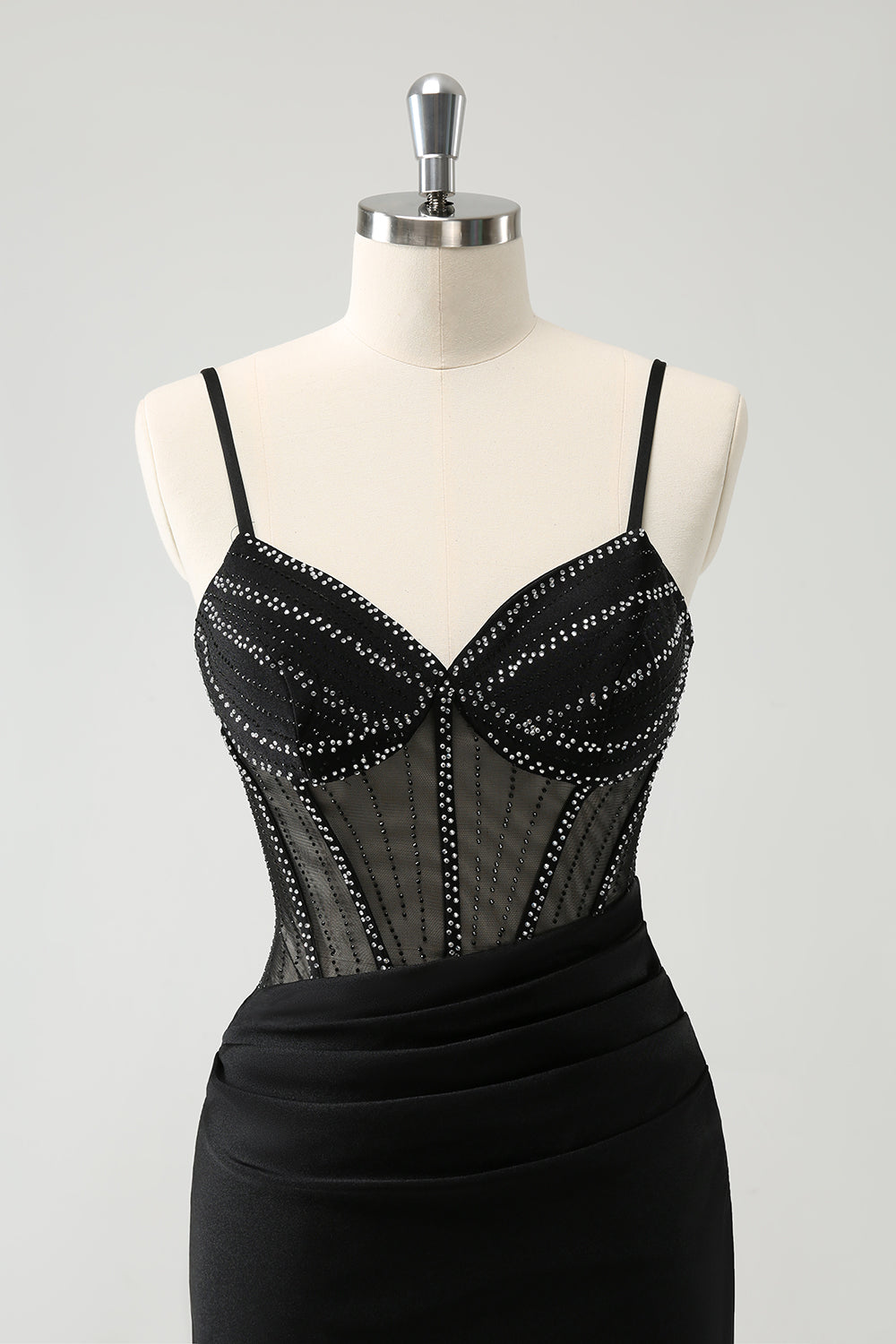 Sparkly Beaded Black Corset Tight Short Homecoming Dress