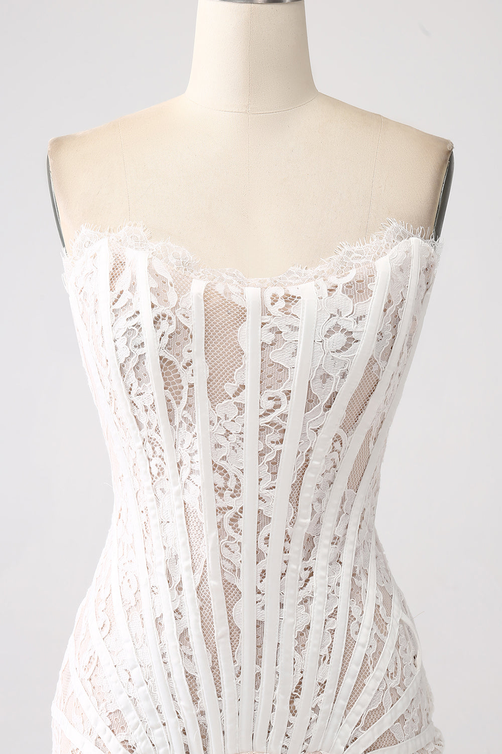 Classy Lace White Short Graduation Dress with Lace-up Back