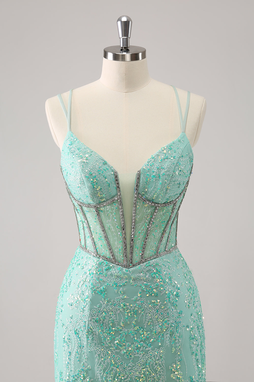 Sparkly Dark Green Corset Tight Short Homecoming Dress with Lace