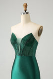 Dark Green Bodycon Strapless Corset Short Homecoming Dress