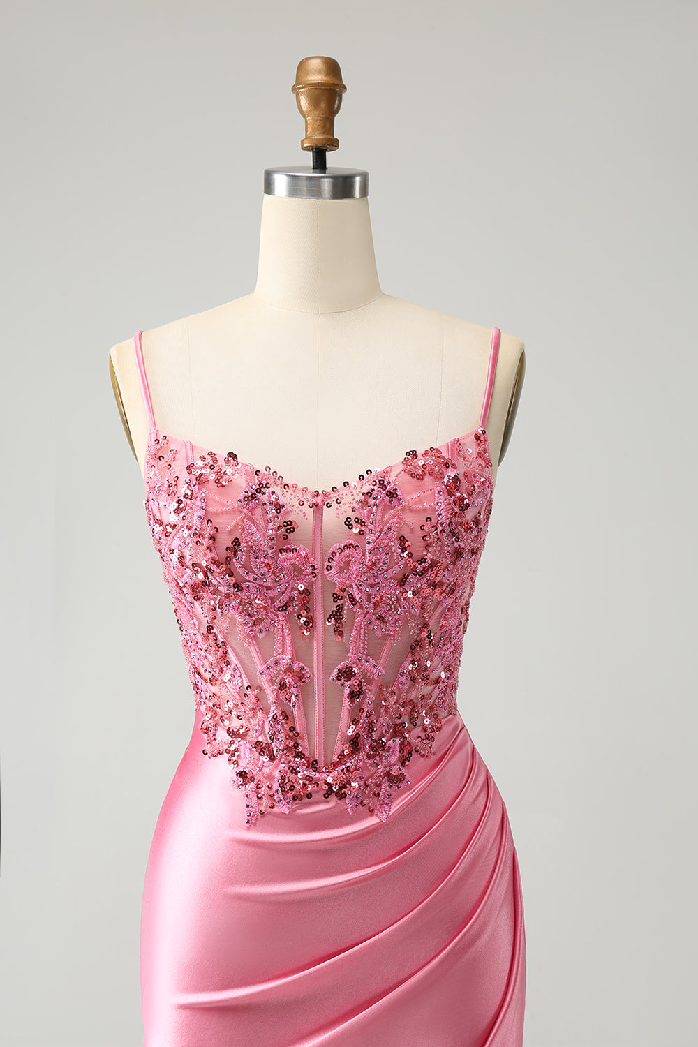 Sparkly Corset Pink Tight Short Homecoming Dress with Beadings