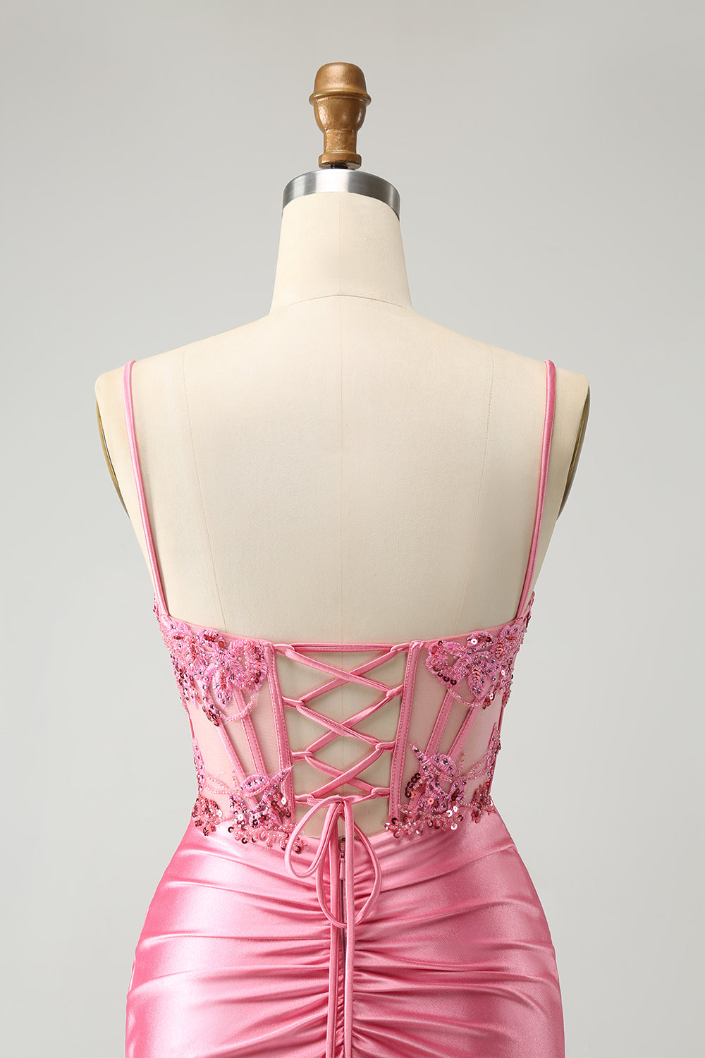 Sparkly Corset Pink Tight Short Homecoming Dress with Beadings