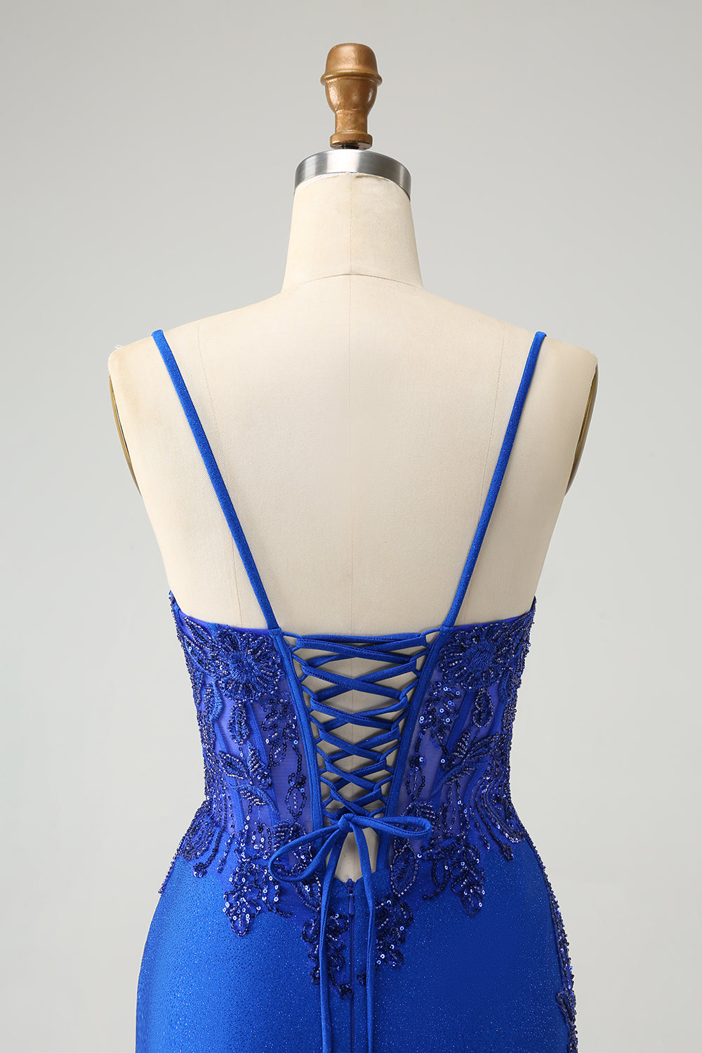 Sparkly Corset Royal Blue Tight Short Homecoming Dress with Beadings