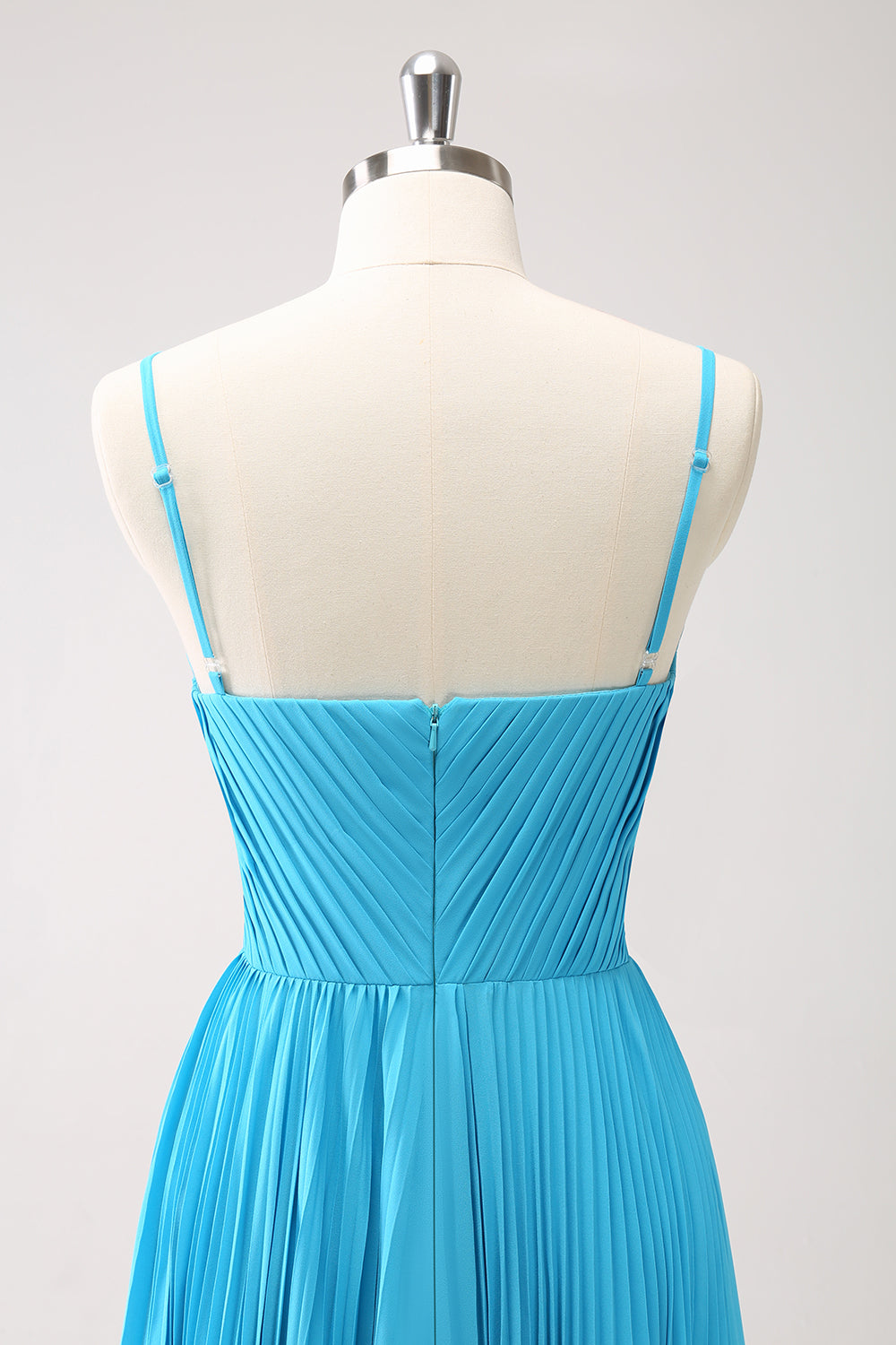 Peacock Blue A-Line Spaghetti Straps Bridesmaid Dress