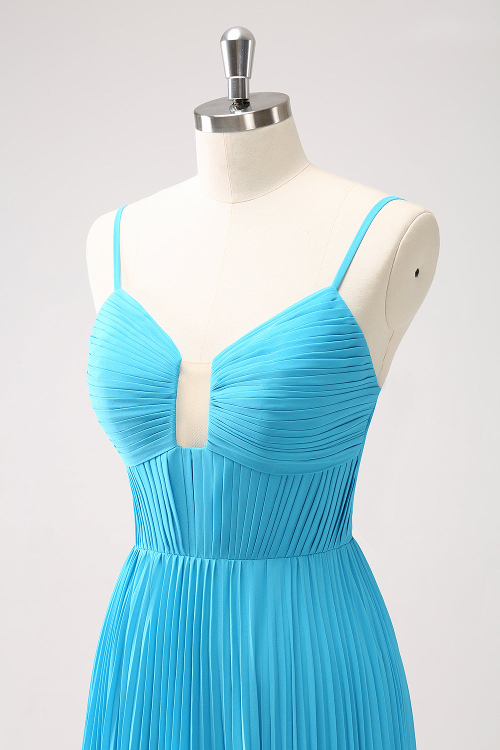 Peacock Blue A-Line Spaghetti Straps Bridesmaid Dress