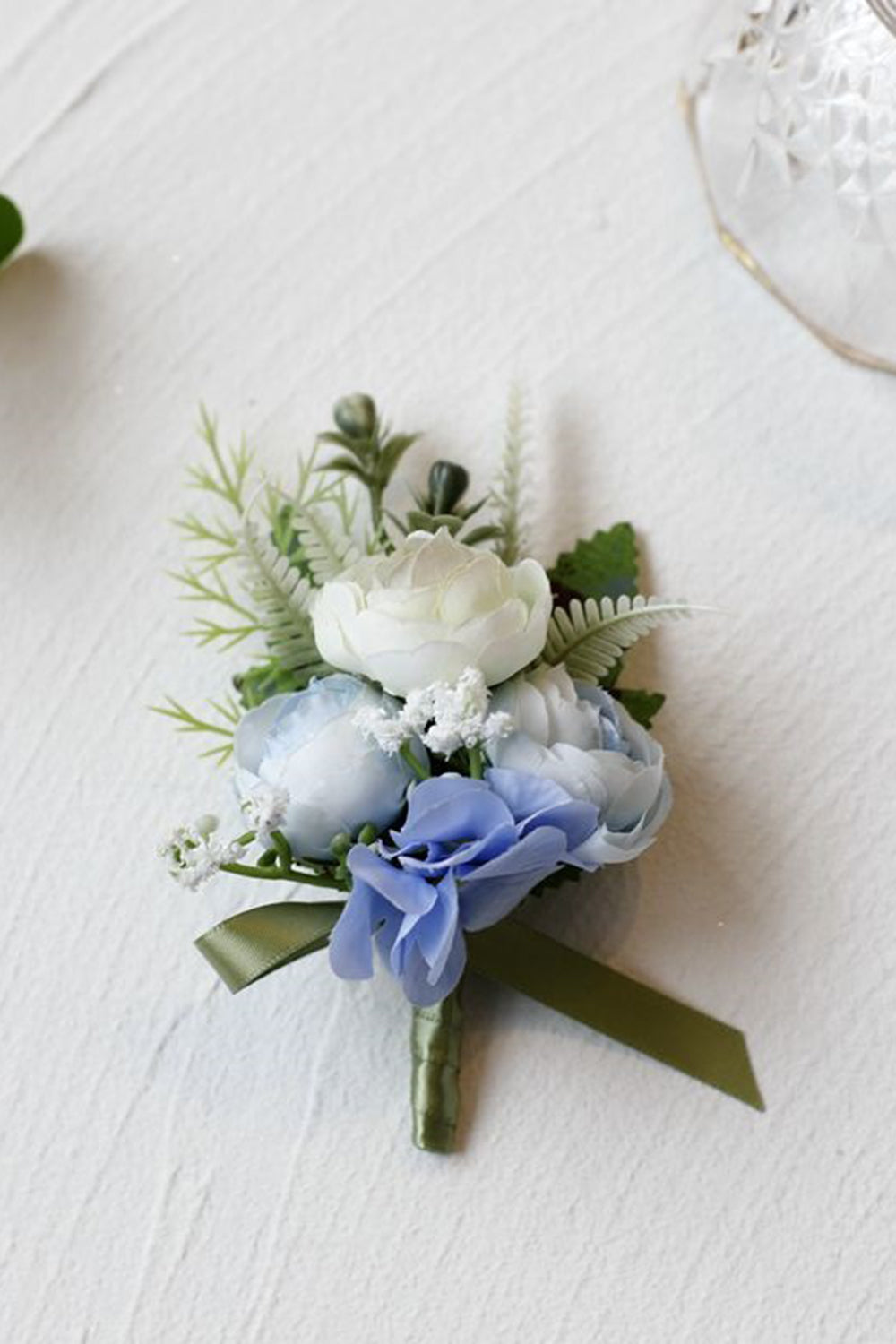 Romantic Blue Prom Wrist Corsage for Wedding Party