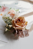 Elegant Blush Prom Wrist Corsage and Men‘s Boutonniere For Wedding Party