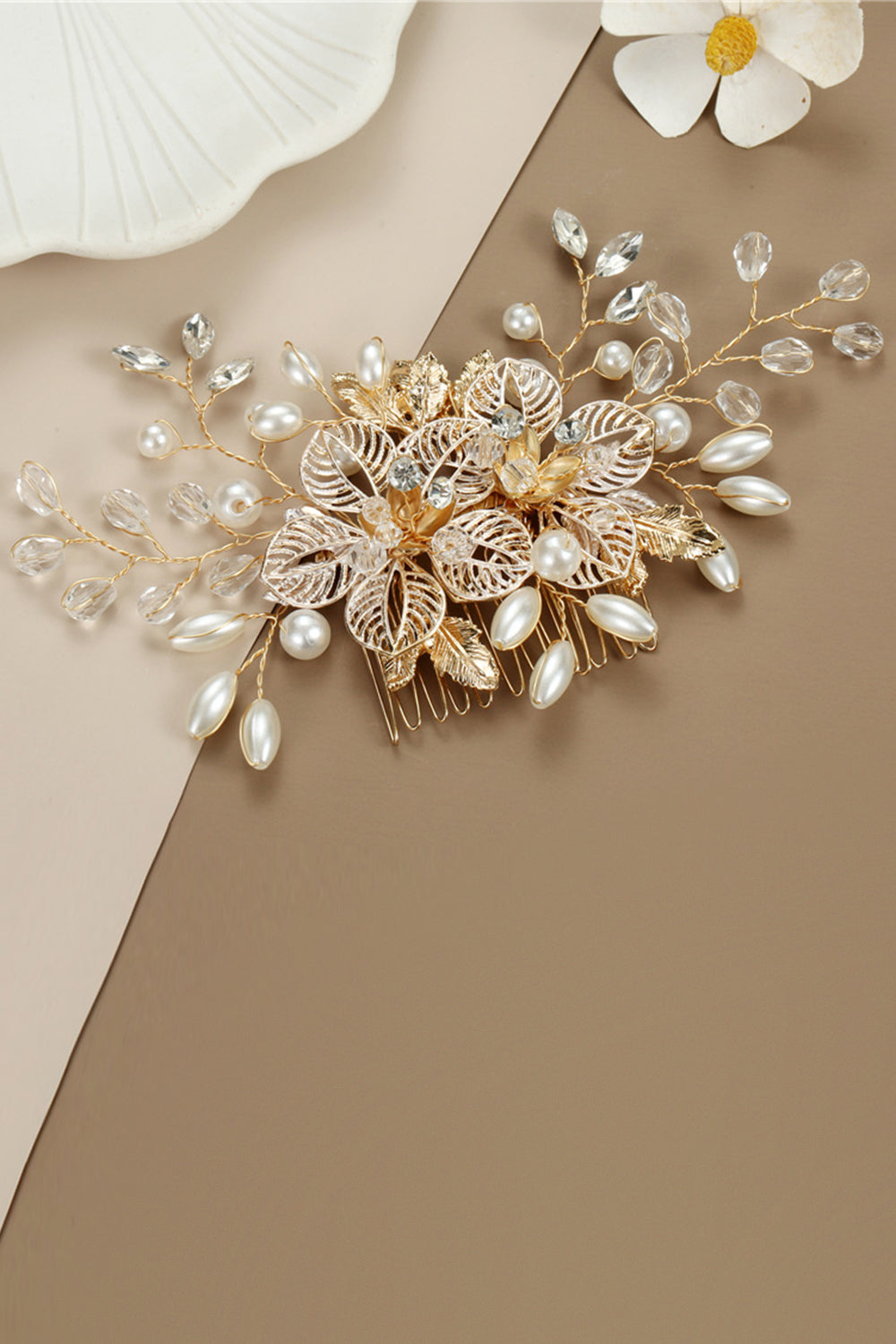 Flower Crystal Pearl Rhinestone Wedding Hair Clip