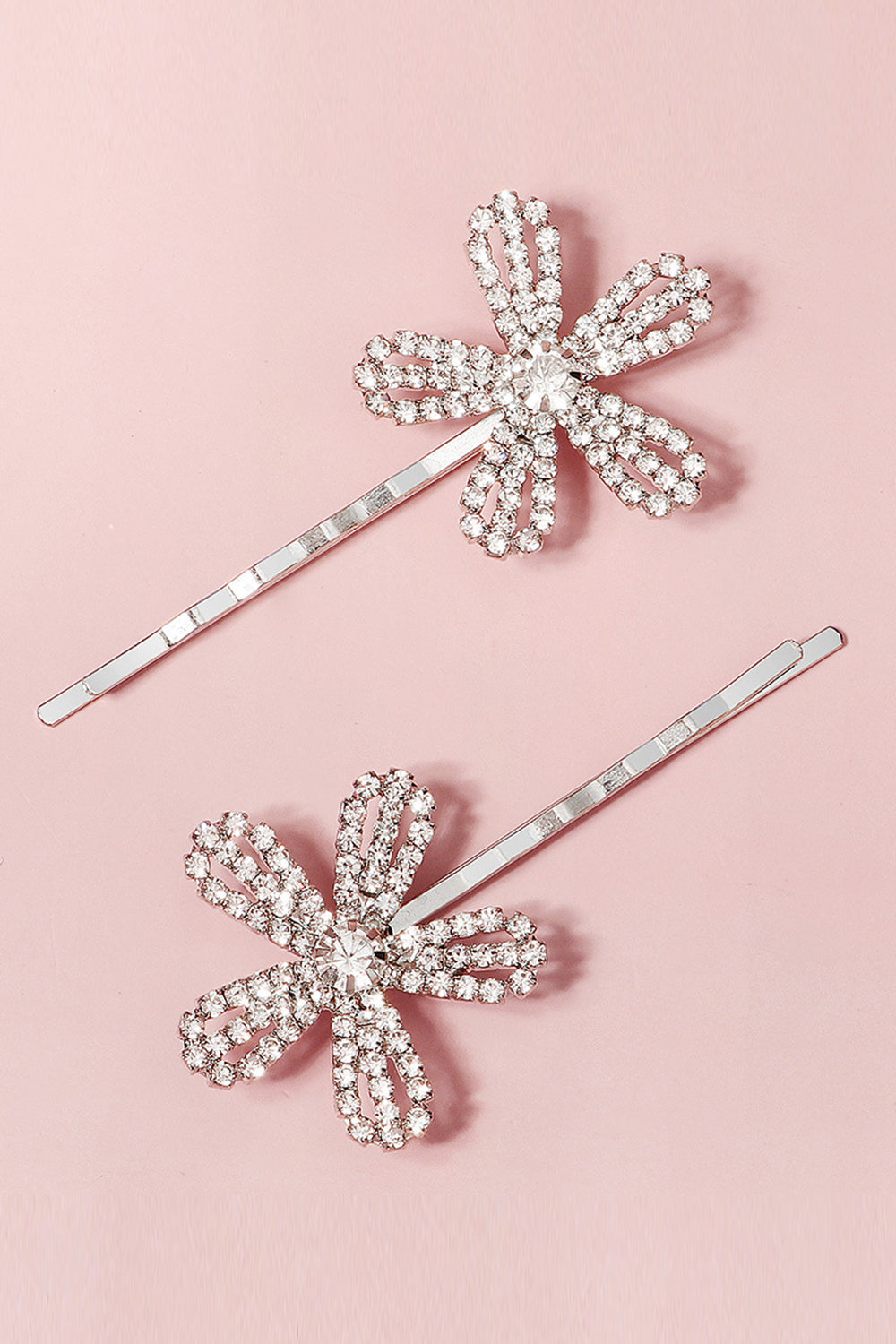 2pcs Flower Shaped Bridal Bangs Hairpins