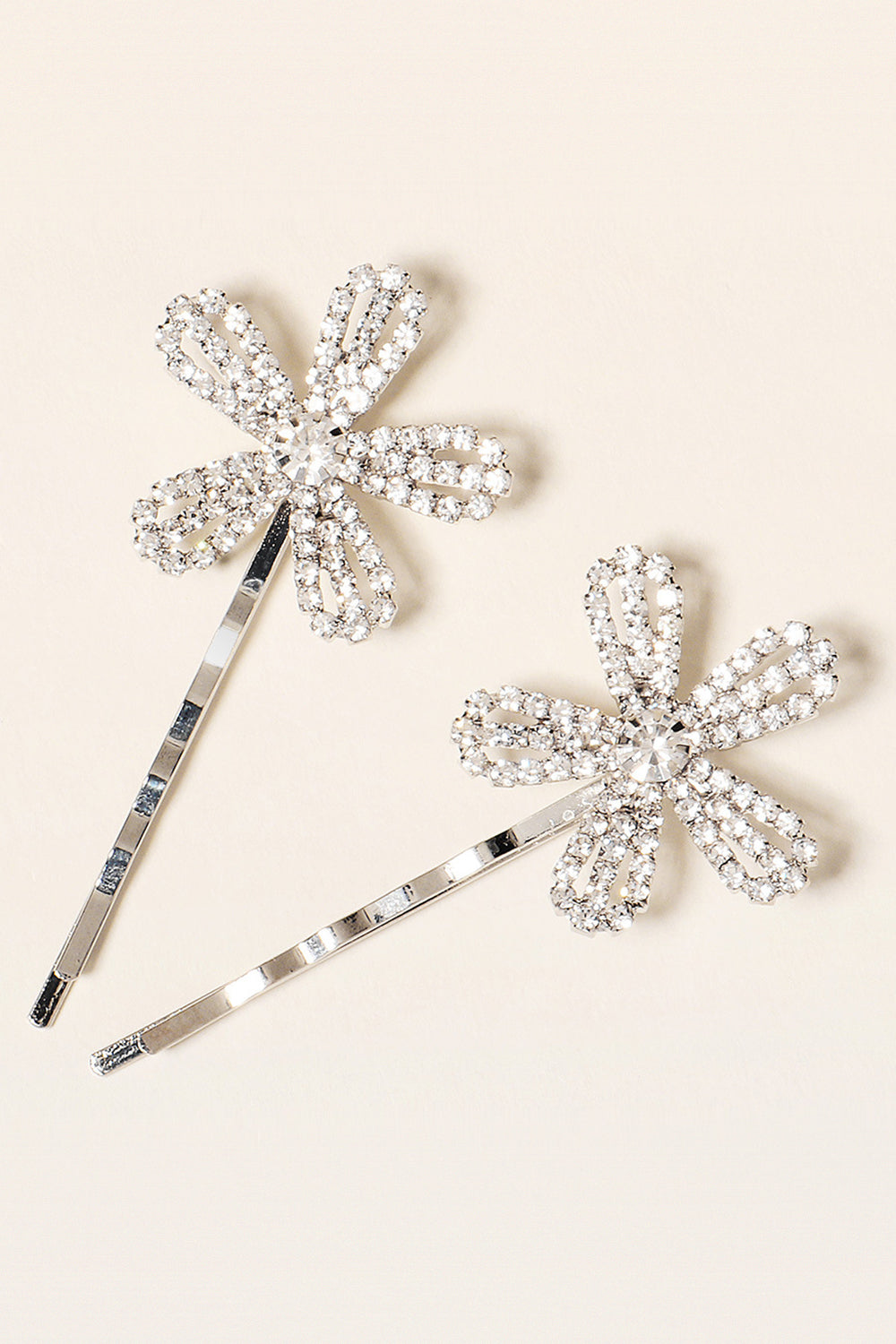 2pcs Flower Shaped Bridal Bangs Hairpins