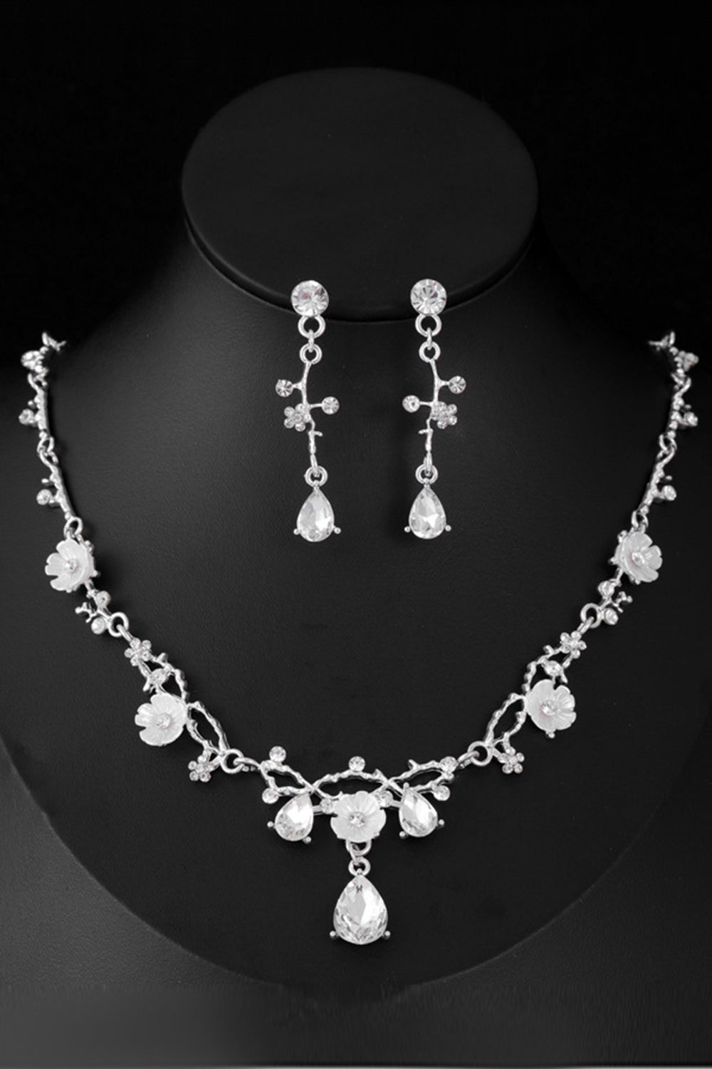 Golden Bridal Necklace Earring Set For Wedding