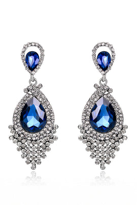 Bride's Alloy Rhinestone Tear Drop Shaped Champagne Earrings (1pair )