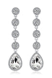 Bridal White Clear Crystal Wedding Earrings