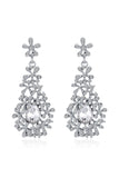 Bridal Wedding White Pendant Flower Earrings