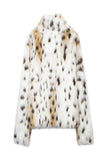 White Leopard Women Winter Faux Fur Coat