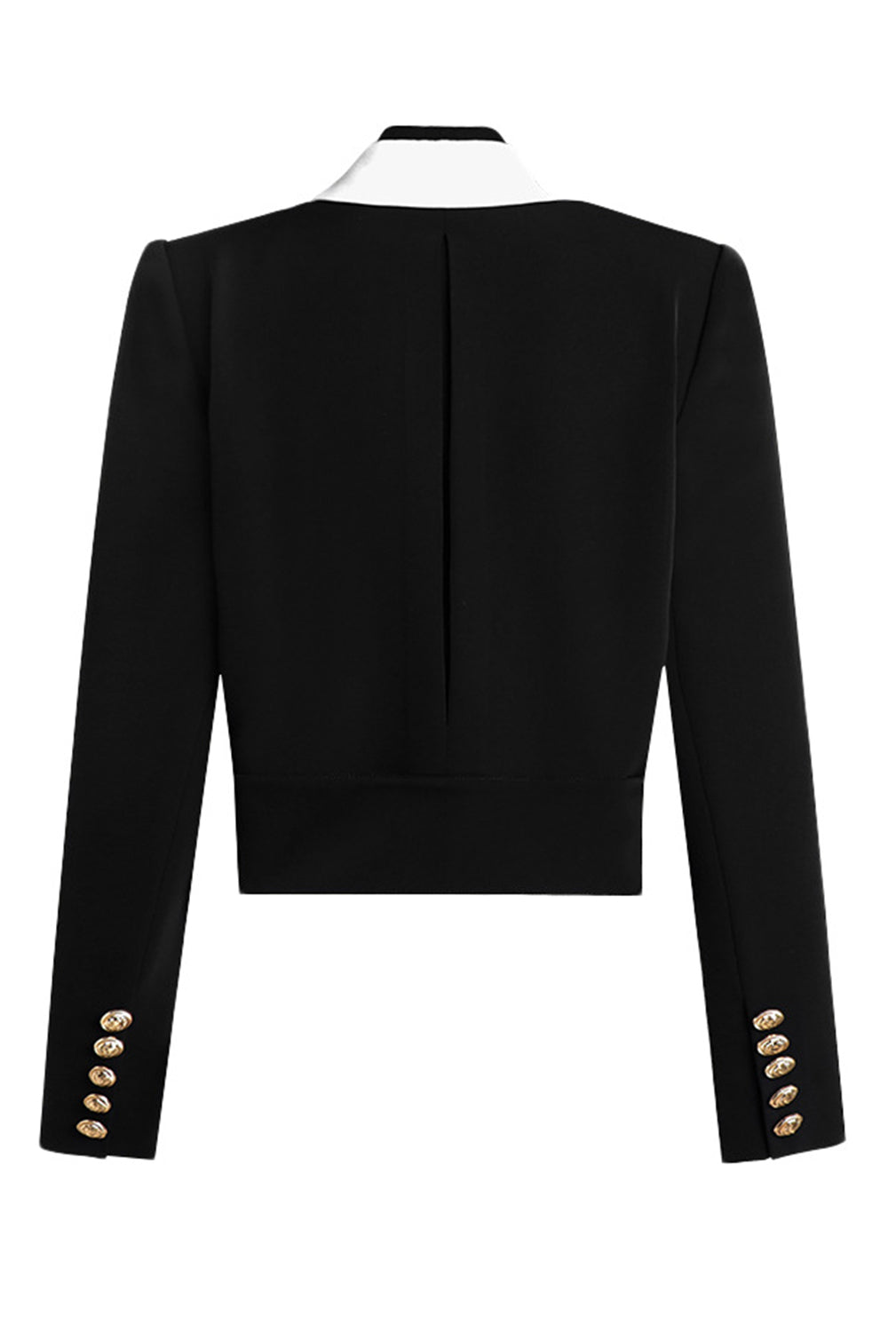 Black Notched Lapel Short Women's Blazer