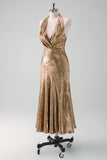 Golden Halter Mermaid Mother Of The Bride Dress