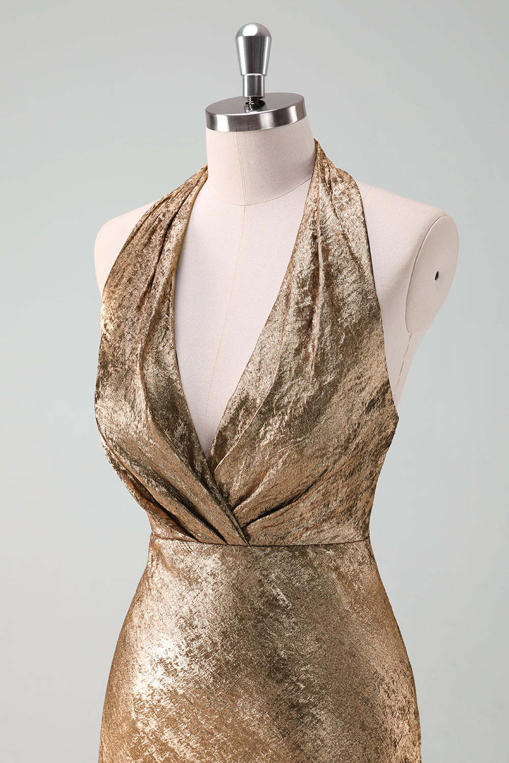 Golden Halter Mermaid Mother Of The Bride Dress