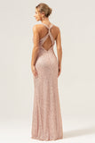 Sparkly Champagne V-Neck Wedding Guest Dress