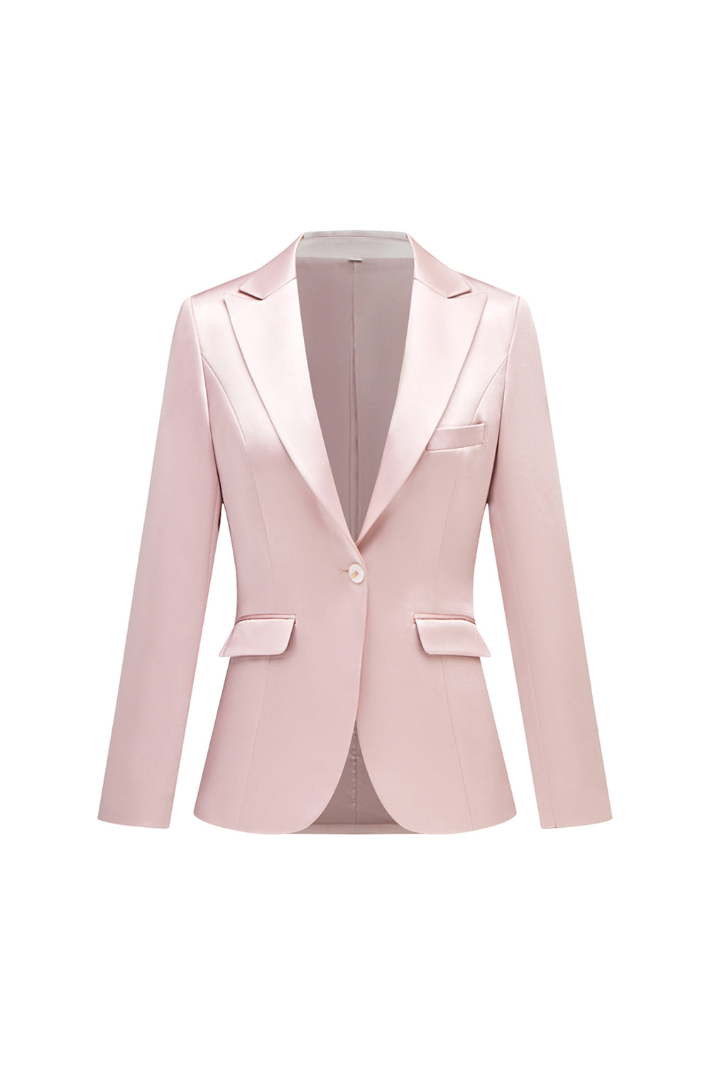 Grey Pink 2 Pieces Notched Lapel Long Sleeves Women Suits