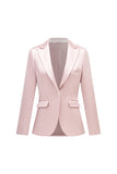 Grey Pink 2 Pieces Notched Lapel Long Sleeves Women Suits