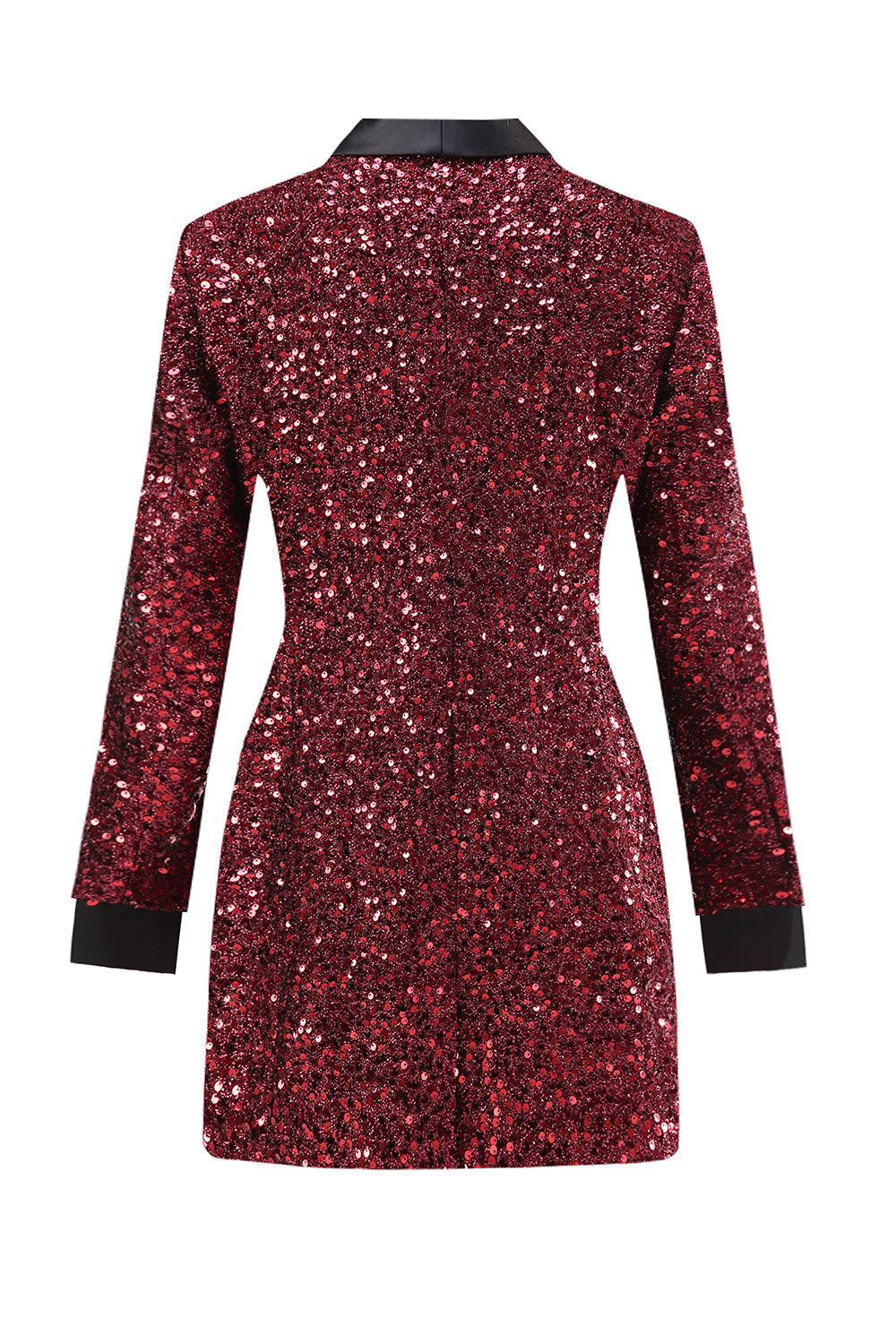 Sparkly Burgundy Bodycon Maxi Women's Blazer