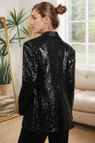 Sparkly Black Women's Party Blazer with Fringes