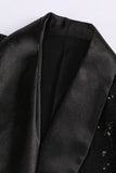 Sparkly Black Women's Party Blazer with Fringes