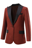 Rust Peak Lapel Jacquard Women's Blazer