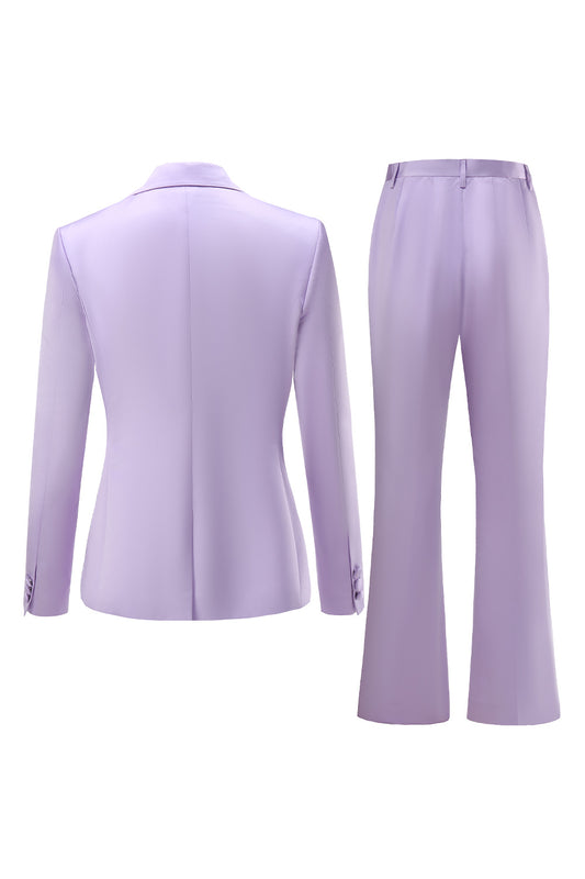 Peak Lapel Purple 2 Pieces Women's Suits