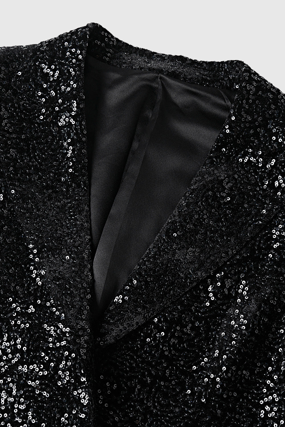 Sparkly Black Lapel Women Blazer