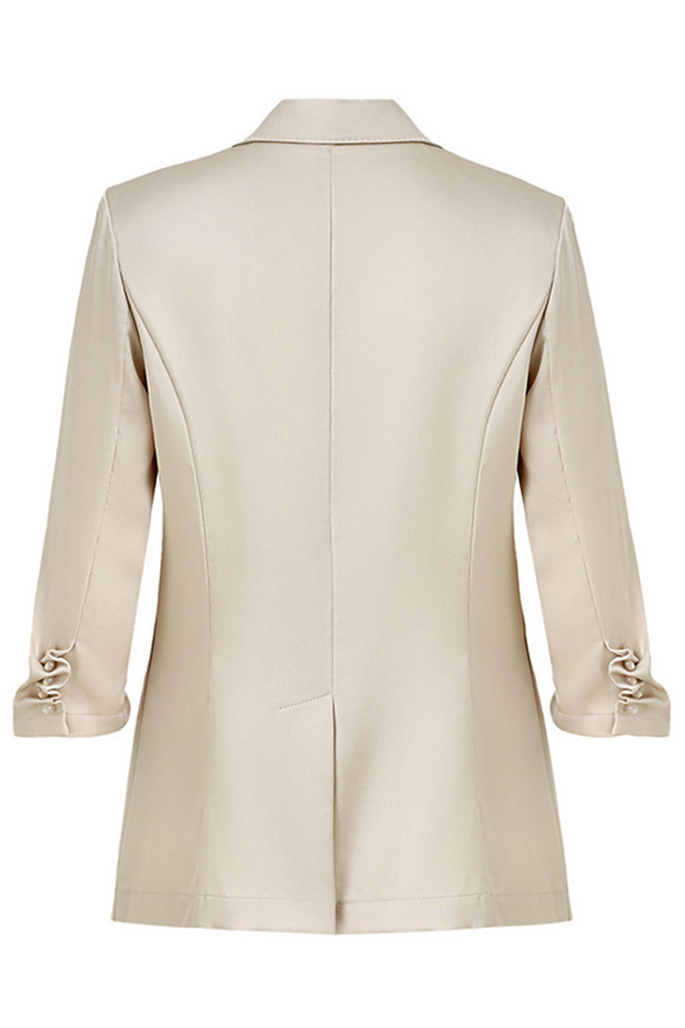 Champagne Notched Lapel Long Sleeves One Button Blazer