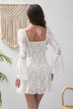 White Corset Embroidery A-Line Mini Party Dress