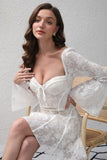 White Corset Embroidery A-Line Mini Party Dress