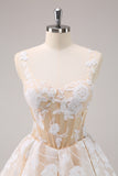 Sparkly White Floral Corset A-Line Short Homecoming Dress