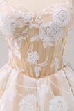 Sparkly White Floral Corset A-Line Short Homecoming Dress