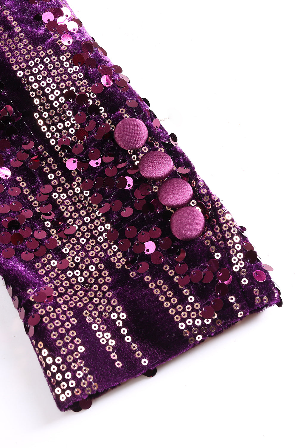 Sparkly Purple One Button Shawl Lapel Women's Prom Blazer