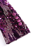 Sparkly Purple One Button Shawl Lapel Women's Prom Blazer