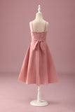 Blush Floral Halter Chiffon Junior Bridesmaid Dress with Ruffles