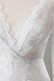 Romantic Ivory Lace Mermaid Wedding Dress with Slit