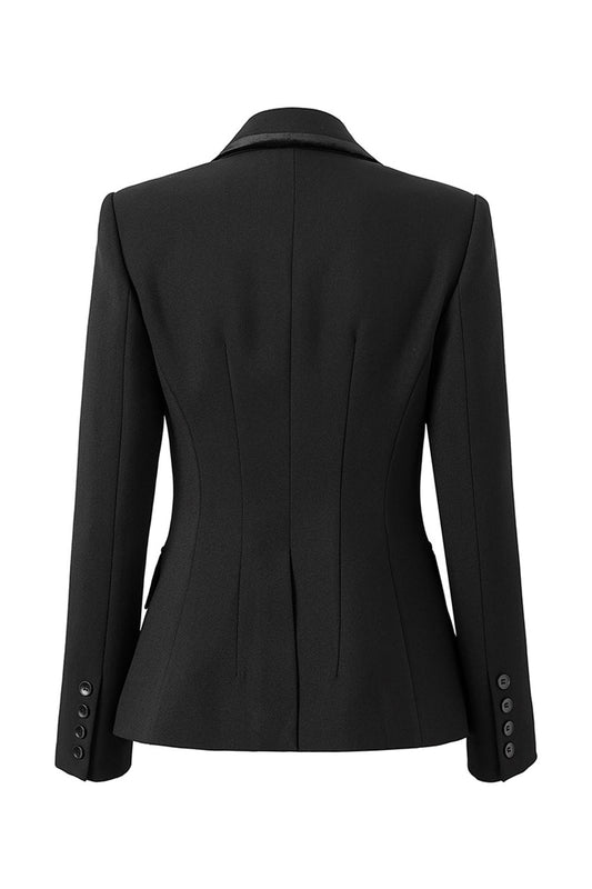 Sparkly Black Notched Lapel Rhinestones Women Party Blazer