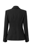 Sparkly Black Notched Lapel Rhinestones Women Party Blazer