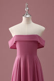 Desert Rose Off the Shoulder Chiffon A Line Junior Bridesmaid Dress