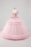 Blush Cold Shoulder Corset Ball Gown Quinceanera Dress with Ruffles