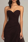 Black Sweetheart Ruched Ruffled Formal Dress