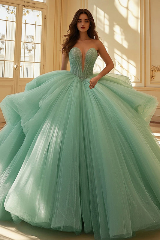 Mint Sweetheart Tulle Lace Quinceanera Dress